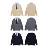 V-neck Knit Cardigan Preppy Vintage Colorblock Fake 2-piece Long Sleeve Casual Outerwear Teens
