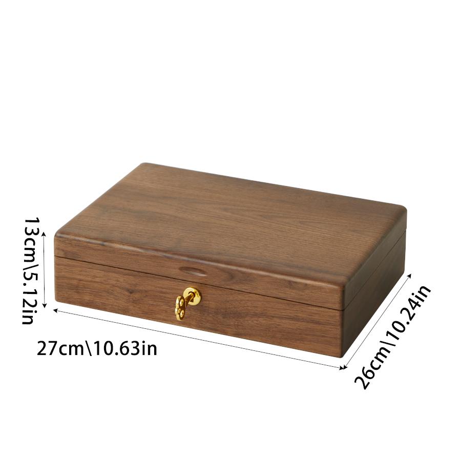 Large Custom Modern Portable Travel Jewelry Box Many Compartments Wood Material Burlywood Multi-functional Storage Display Gift
