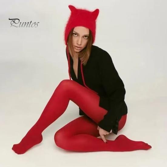 Strumpfhosen für Damen, ultradünn, durchsichtig, rotes Netzgewebe, hohe Elastizität, hohe Taille, rutschfest, einfarbig, Minirock für Pendler, Dating, Partys, passende Strumpfhosen