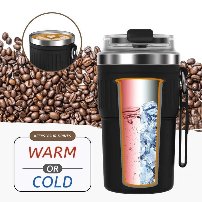 400ml Stainless Steel Coffee Cup Portable Thermos Cup Leak Proof Water Bottle Keep Cold and Hot Travel Outdoor Drinking Utensil