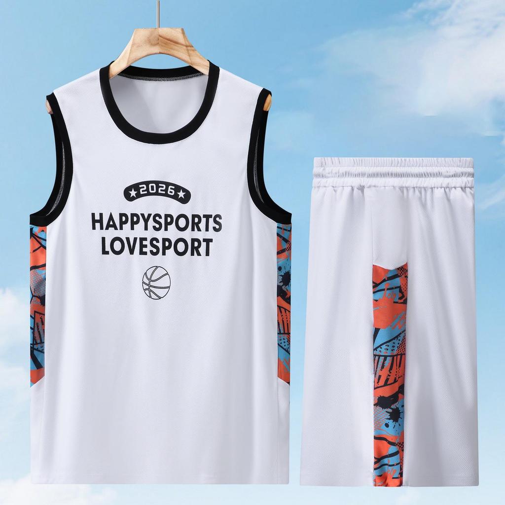 2026 Plus Size Men's Summer Sleeveless T-shirt & Shorts Two-Piece Set