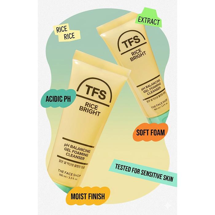 THE FACE SHOP Rice Bright Cleansing  Gel Foam / Foam Cleanser / Tube Balm / Cleansing Water / Cleansing Oil (20 Options) - DAISO