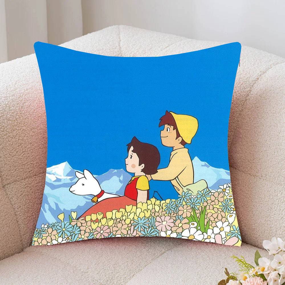 Japanese Anime Movie H-Heidi Pillow Case Fashion Square Pillowcase Bedroom Sofa Room Ins Decoration Leisure