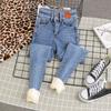 Fleece Warme Denim Bleistifthose Damen Winter Dicke Samtjeans Hohe Taille Damen