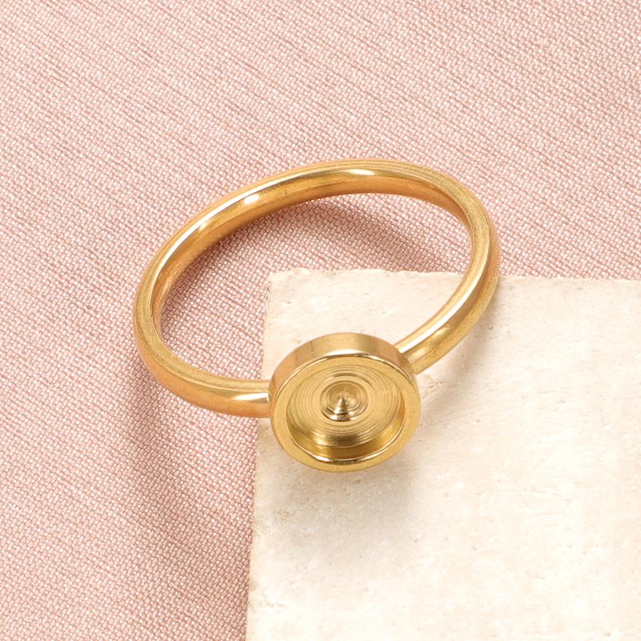 Stainless Steel 17mm Ring Base for DIY Diamonds - Adjustable Round Setting