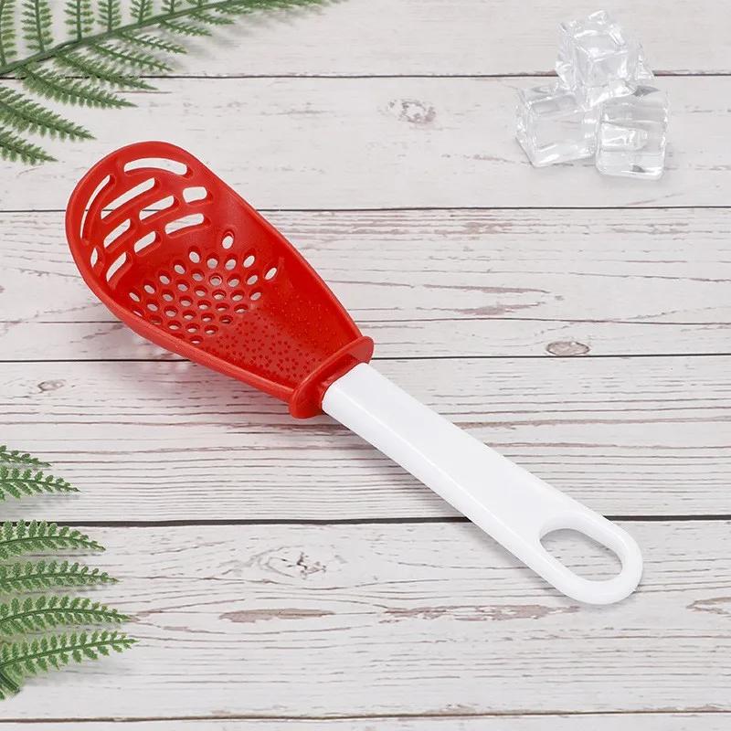 

Многофункциональная кухонная ложка для приготовления пищи, сепаратор яичного белка, многофункциональный дуршлаг, ложка для измельчения, кухонные принадлежности, инструменты красный