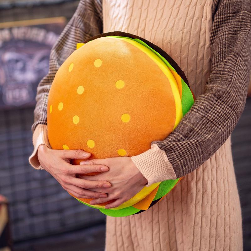 Cartoon Creative Simulation Burger Pillow Plush Toys Children's Birthday Gifts New Year Gifts