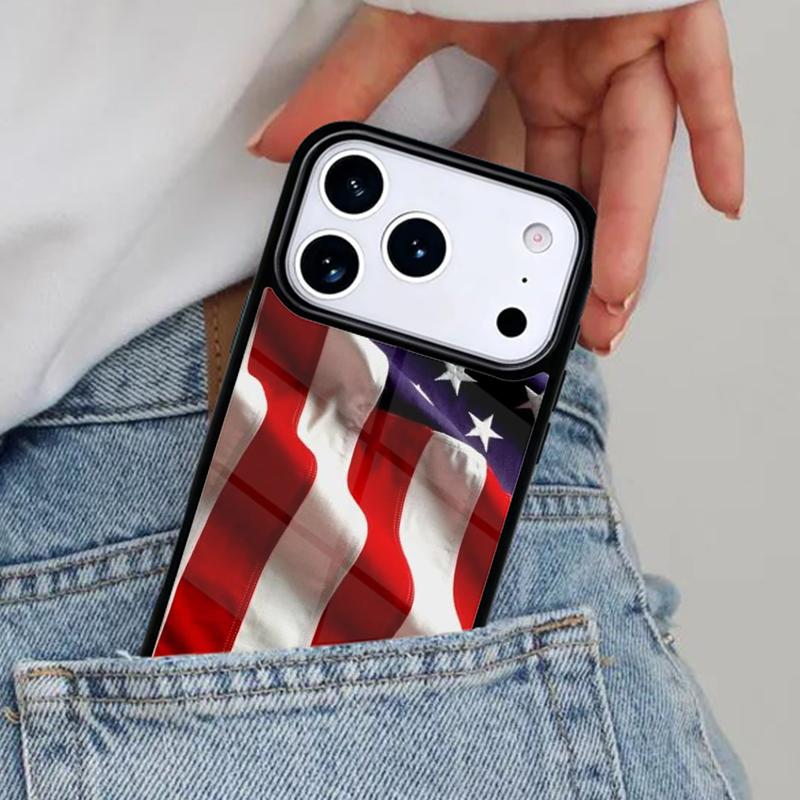 Silk Flags USA America Phone Case for iPhone 17ProMax 12 13 14 15 16e 17 Pro Max Plus Air Cover