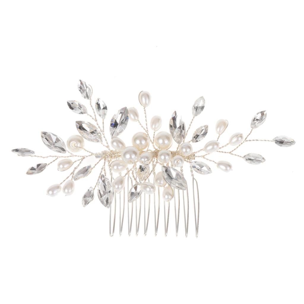 Europe and America Cross Border Bridal Wedding Handmade Pearl Hair Comb Factory Direct Sales