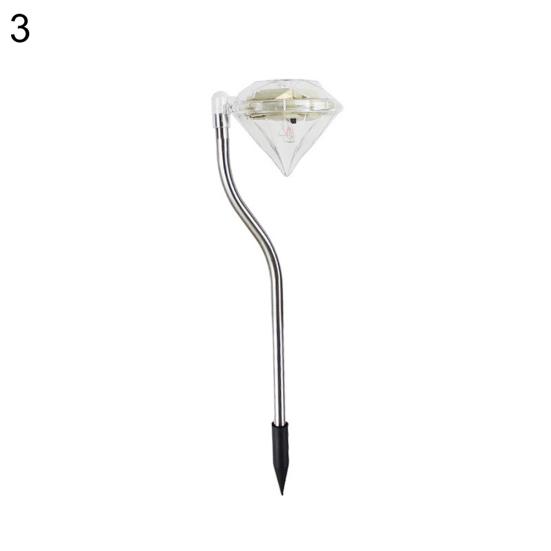 4Pcs Diamond-Shape Solar Stake Lights Garden Powered LED Lawn Yard Decor Lamp