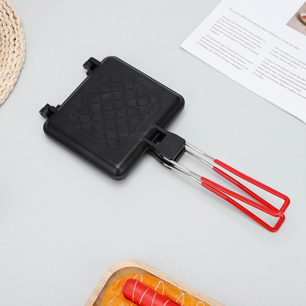 Double-Sided Outdoor Folding Sandwich Grill Pan Non-Stick Bread Heating Pan Camping