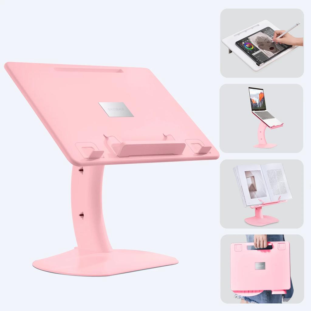 Eary Reading Desk Laptop Stand Desktop Multi-functional Portable Tablet Laptop Desk Angle Adjustable Reading Holder Book Stand