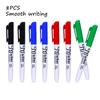 8pcs Quick-drying Color Marker Pens, Permanent Marker Pens, Black & Blue & Red & Green, Non-fading & Quick-drying