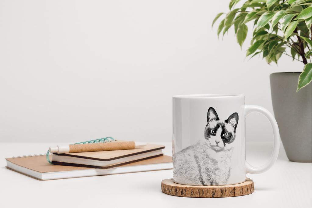 Snowshoe - cat mug, cheerful mug for a dog lover, personalized gift from the Art-Dog brand