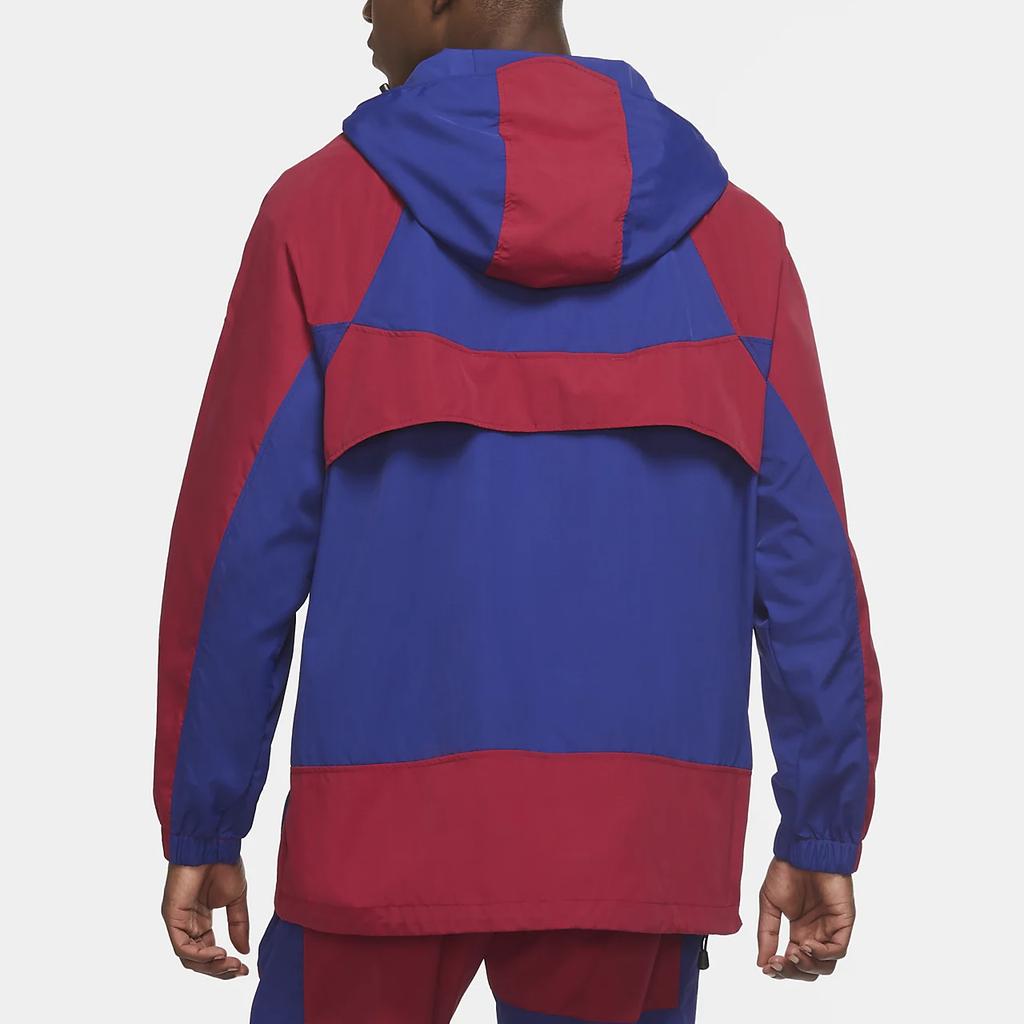 Nike FC Barcelona Half-Zip Hooded Windrunner Men Tops Red Blue CW2934-455