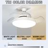 LED 48W ceiling fan light E27 with remote control for dimming, suitable for living room, study, household use, 85-265V