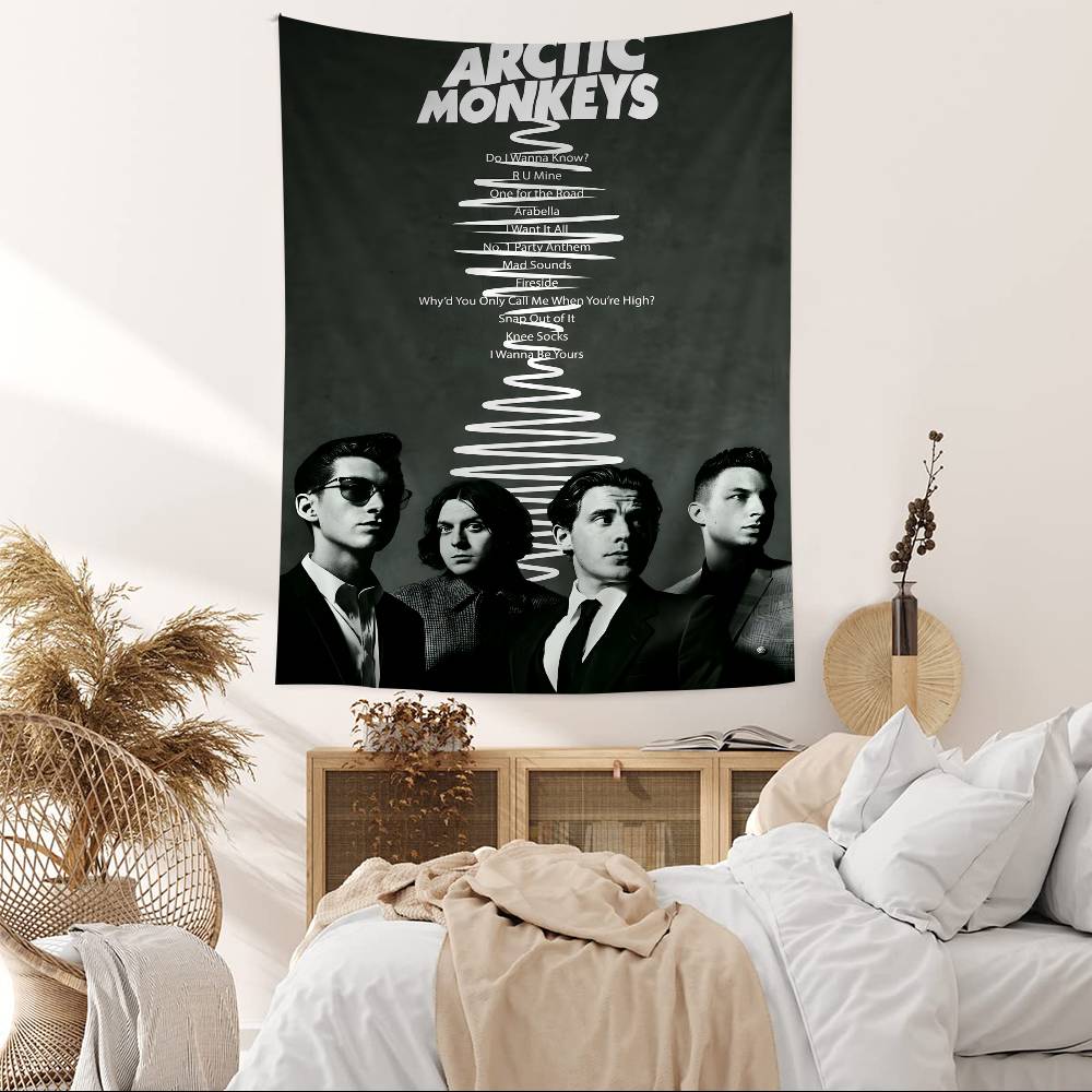 Vintage Arctic Monkeys Rock Band Music Printed Large Wall Tapestry Art Science Fiction Room Home Decor Decor Blanket