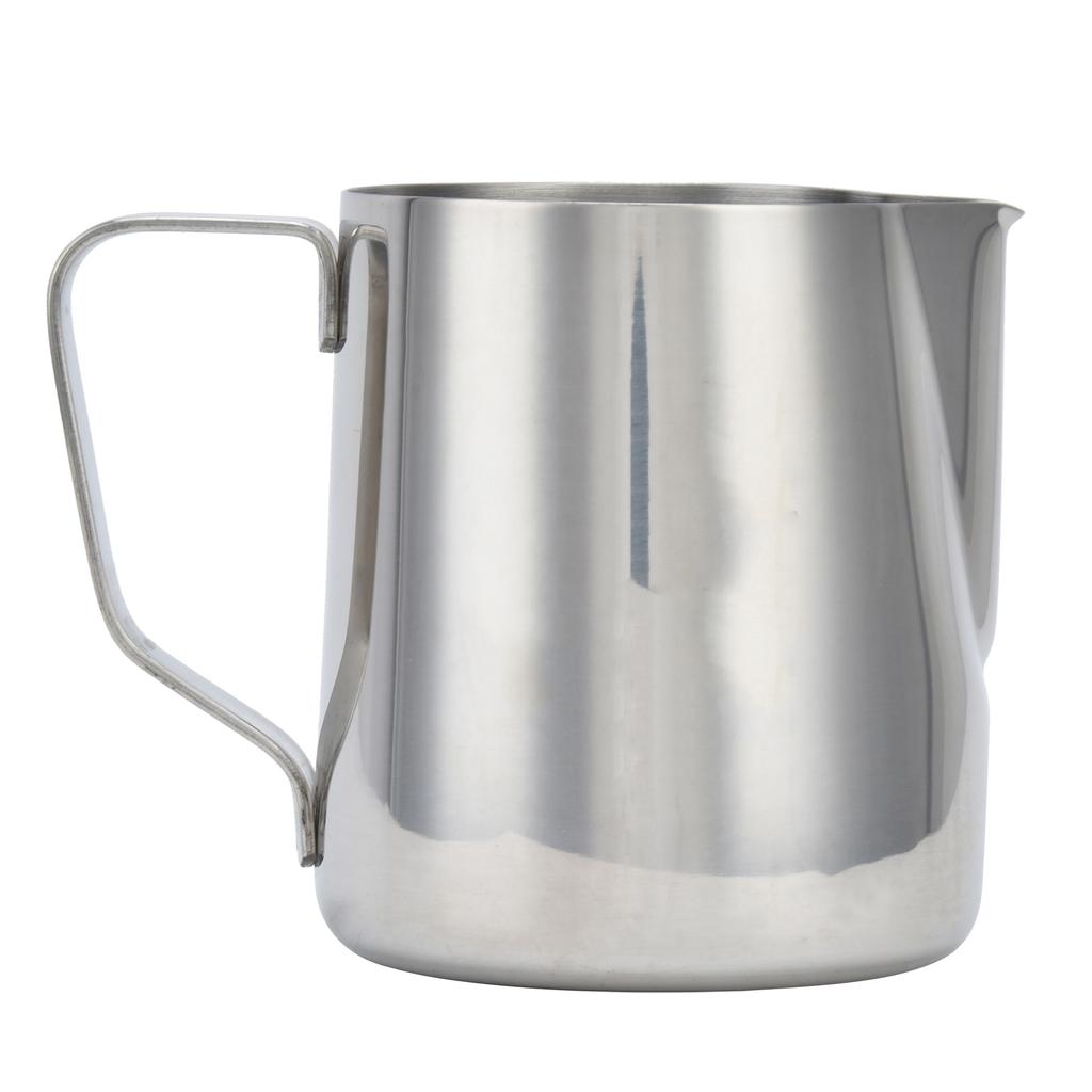 Kaffeebecher aus Edelstahl 304 mit innerer Skala, spitzem Ausguss, Milchaufschäumbecher für Zuhause, Küche, 350 ml