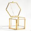 Brass , Glass Geometric Terrarium Tabletop er, Gold