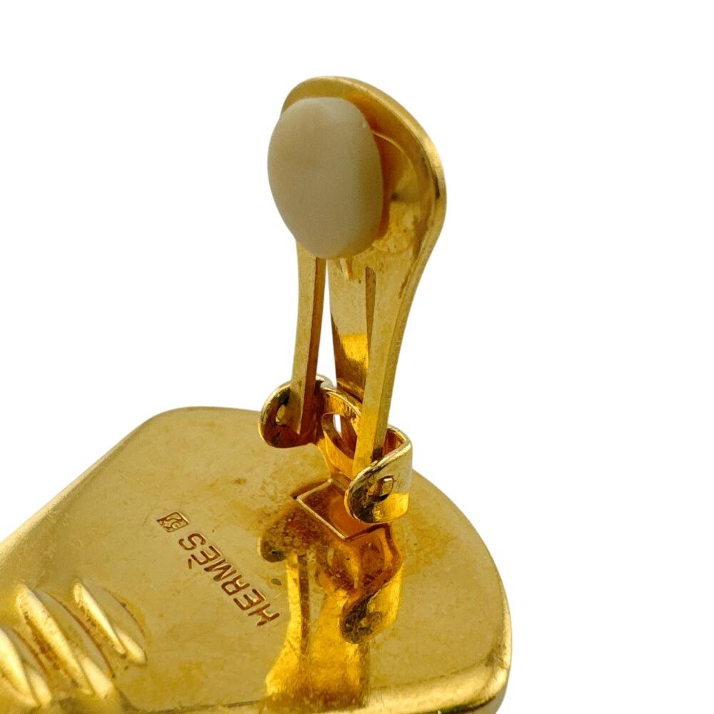 Hermes One Side Only Gold Plated Emile Earring Gold Gold Plated Used