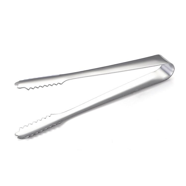 Stainless Steel Food Clip Ice Non-Slip Clips Food Candy Bar Ice Cube Tongs BBQ Baking Bar Tools Household Non-Stick Clip 1pcs