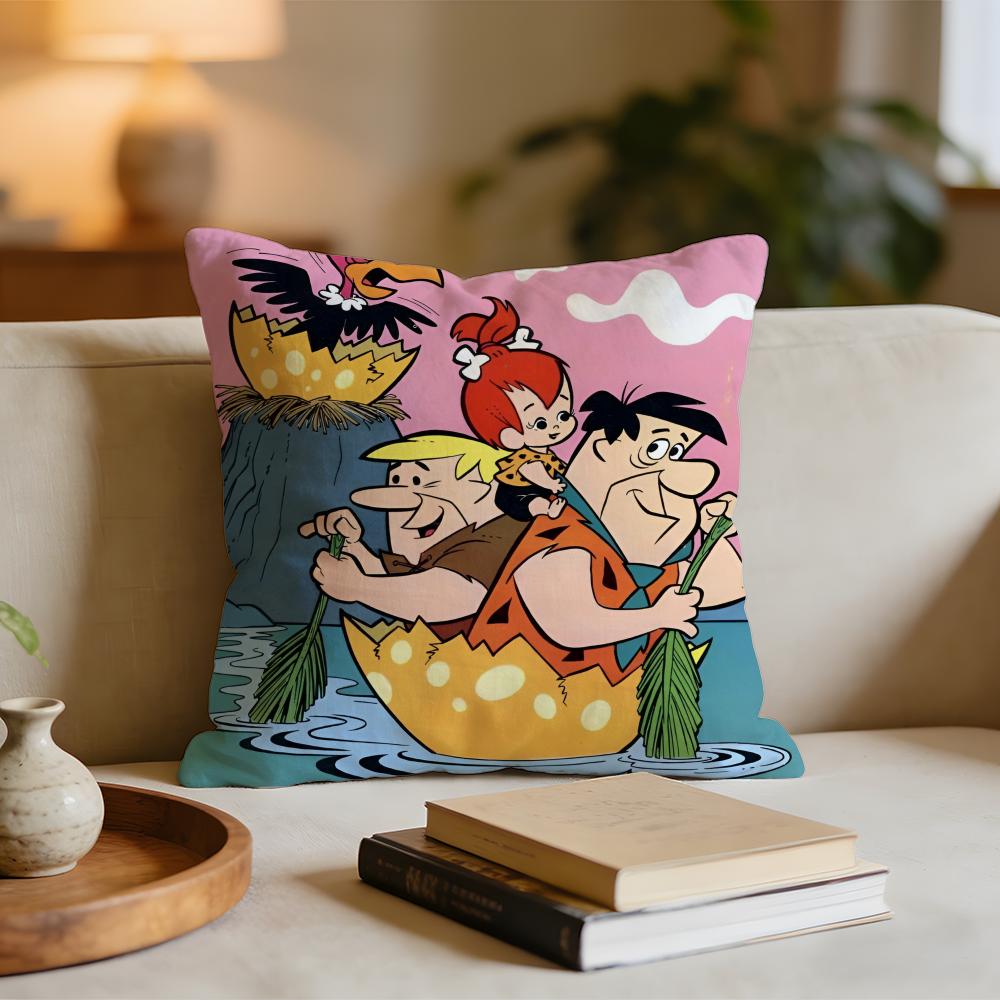 Cartoon FFlintstones Anime Classic Cushion Cover Short plush pillowcase for bed sofa carwashable
