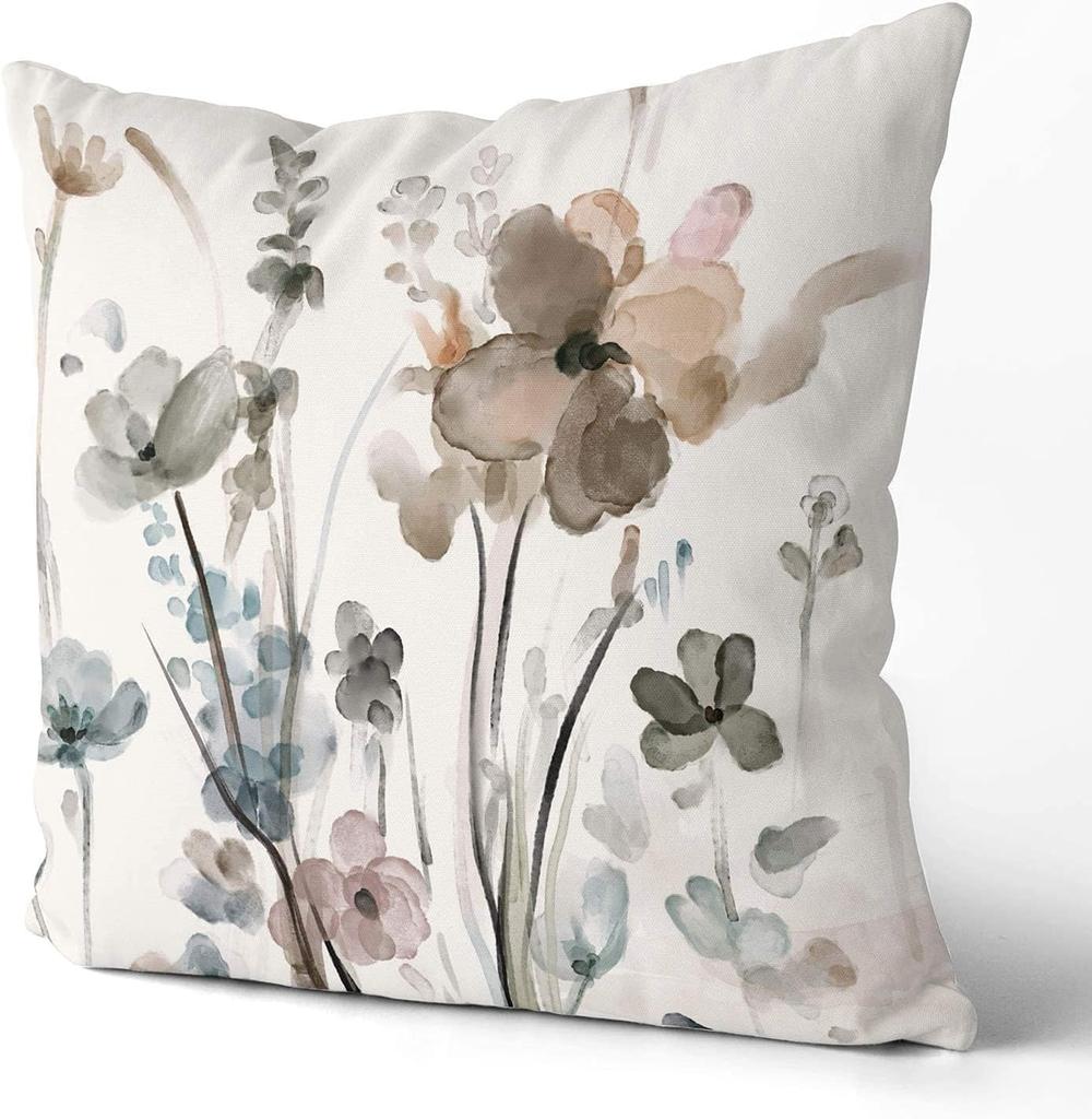 Modern Flower Pillow Covers – Decorative Soft Square Pillowcases – For Sofa Couch Bedroom Living Room Car Home Decor