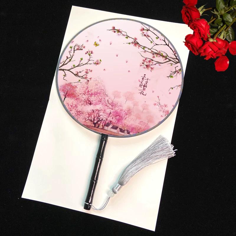 New Semi-Transparent Ancient-Style Round Fan, Double-Sided Palace Fan, Bridal Round Fan, Dance Fan, Chinese Style Classical Hanfu Small Fan