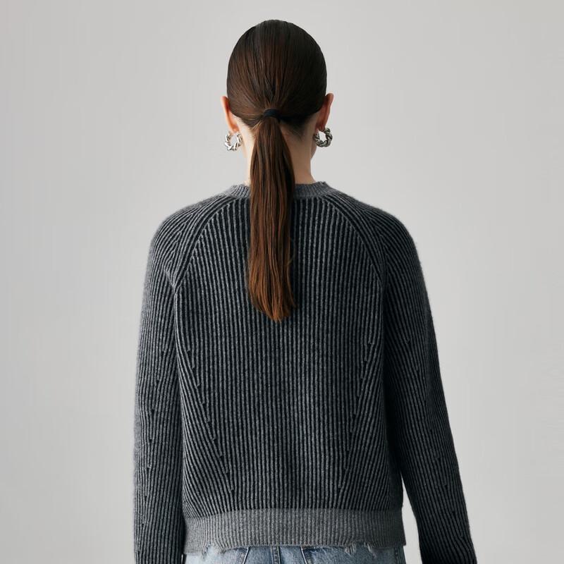 PALUOPO Women's Textured Jacquard Cashmere Sweater