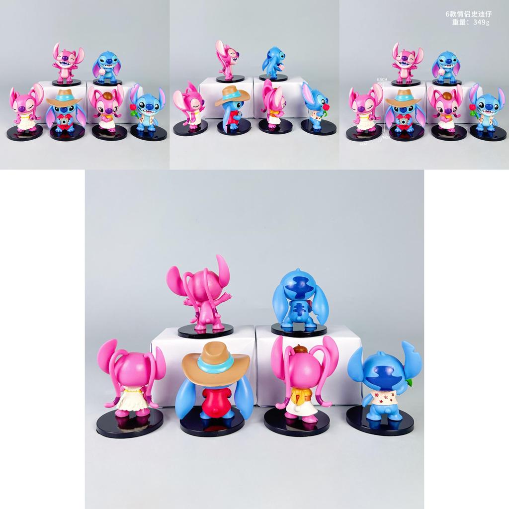 Stitch Pvc Figurine Collectible Toy With Assembly For Couple Gift