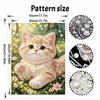 Framed Pearl Painting Kit Cute Kitten Pattern DIY 3D Bead Art Canvas Relaxing Handmade Craft for Adults Stress Relief Creative Home Decor