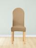Cover Chair Rounded Backrest Beige Cappuccino Velvet