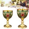 30ML Royal Vintage Alloy Wine Goblet Chalice Metal Embossed Durable Cup Elegant European Style for Party Home Decor Gift