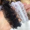 4cm Wide Pleated Lace Trim Double Layers Sewing Lace Trim Fluffy Ruffle Mesh Lace  For Wedding