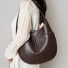 Cowhide Texture Tote Bag Large Capacity Simple Commuting Crescent Bag Shoulder Women's Bag