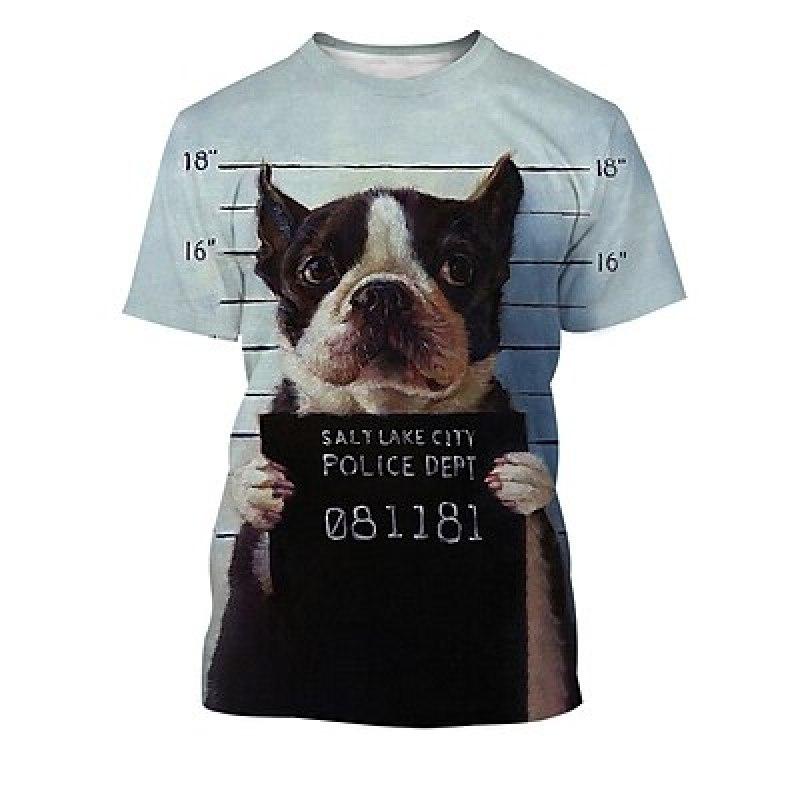 T-Shirt mit Tiermotiv, Hund, französische Bulldogge, Anime-Grafik, T-Shirt für Herren, Damen, Unisex, Erwachsene, 3D-Druck, 100 % Polyester, lässig, täglich