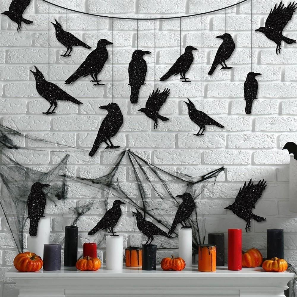 12pcs Thick Paper Halloween Garland Lightweight Paper Birdcage Pendant Bar Club