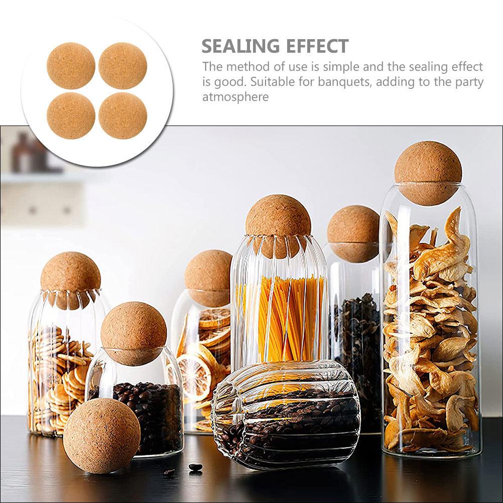 4Pcs Cork Ball Stoppers Replaceable Wine Jug Stoppers Decanter Seal Daily Use Set Cork Stopper Daily Use Wine Stopper