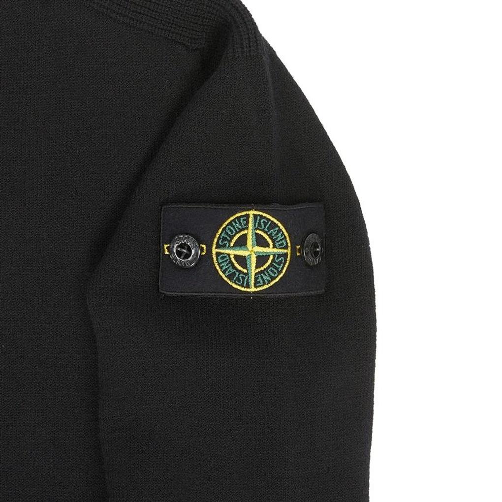Stone Island Sweater Solid Color Logo Crew Neck Pullover Kids sweaters Black 7716505A7-V0029