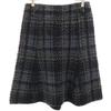 Check Pattern Midi Length Skirt 40 Black Series Women Used