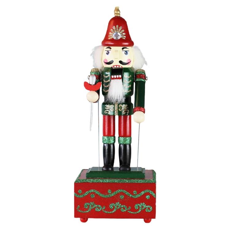 Christmas Wood Music Box Nutcracker Soldier Ornament Festival Party Kitchen