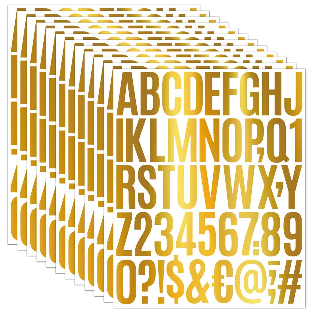 2-inch Alphanumeric Sticker Rainbow Gold Creative Gift Holiday Party DIY Decorative Waterproof Hot Gold Letter Sticker