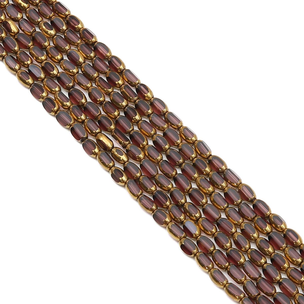 

25-50 шт. хрустальные стеклянные бусины с золотой каймой, свободные бусины-разделители для изготовления браслетов, ожерелья, ювелирных изделий своими руками 3x5mm 50pcs фиолетовый