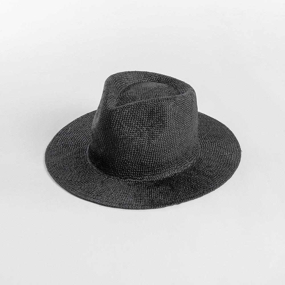 Spring and summer new fashion casual dyeing natural hand-woven sisal jazz hat outdoor travel sunscreen shading straw hat tide