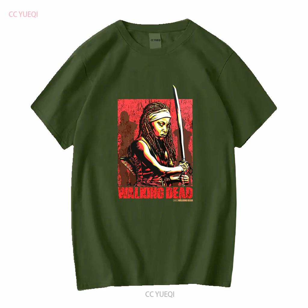 Walking dead Michonne pánské černé tričko velikost XL vintage Vyprané Lehce měkké Ležérní designové oblečení Prodyšné Univerzální