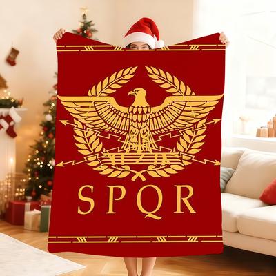 Gold Imperial Eagle Rome SPQR Blanket Soft Throw Blanket for Home Bedroom Bed Sofa Picnic Travel Office Rest Cover Blanket Gift