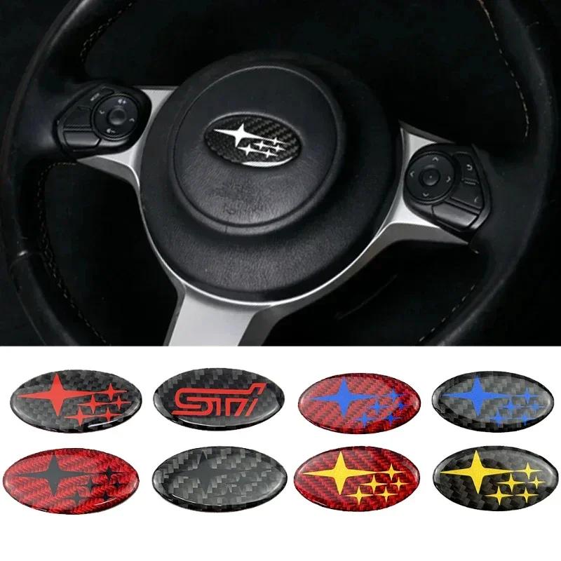 Carbon Fiber Car Steering Wheel Emblem Interior Sticker for Subaru WRC WRX XV STI Forester Outback Legacy Impreza BRZ TRIBECA X7