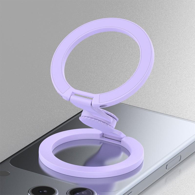 Dual-Side Magnetic Phone Holder Stand Foldable Desktop Car Mount With Finger Gyro Ring Zinc Alloy Strong Magnet