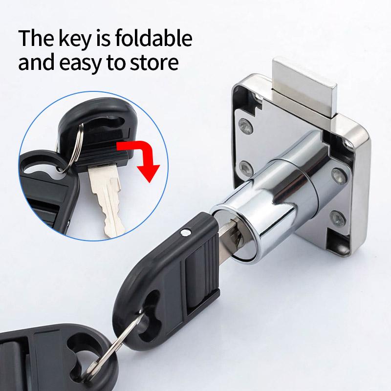 Modern Zinc Alloy Drawer Lock 138-22 Iron Cam Lock with Two Plastic Keys for Office Cabinet Doors Furniture Lock