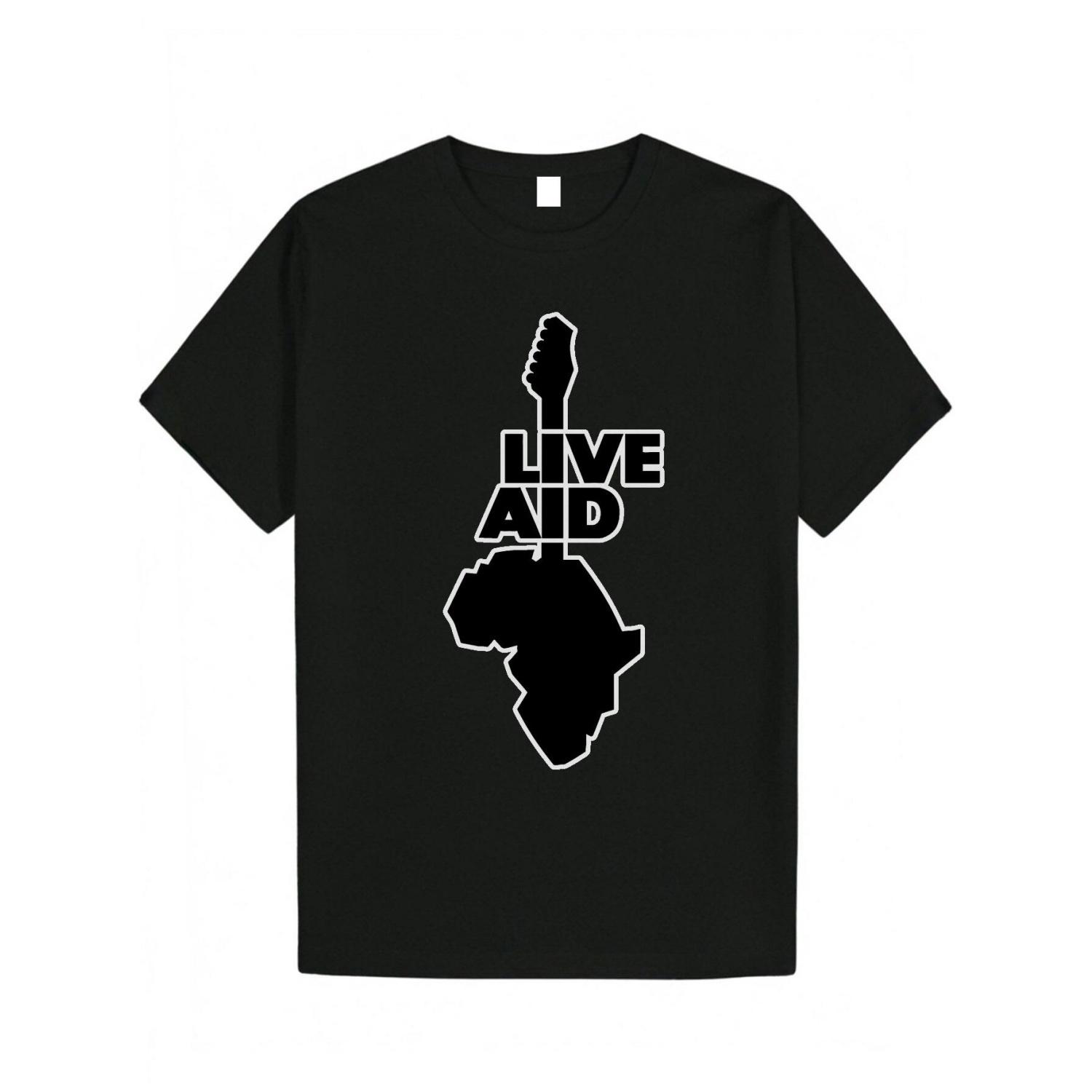 

Футболка с принтом благотворительного концерта Live Aid, мужская модная повседневная футболка с коротким рукавом, свободная и удобная, для ежедневной носки S